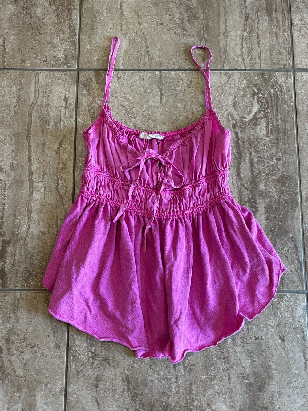 Free People We The Free Scarlett babydoll magenta tank top